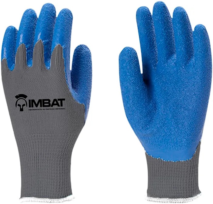 Luva IMBAT Tam: GG - Latex Azul Corrugado